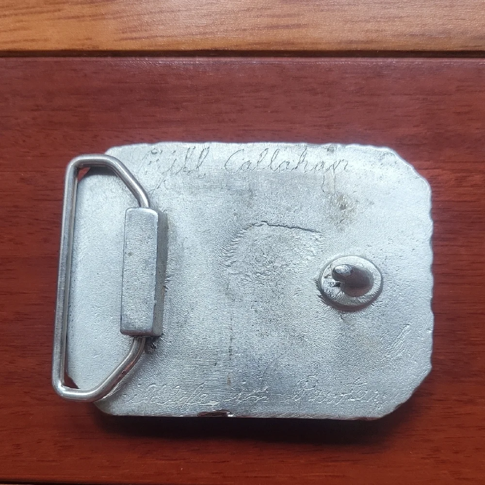 Bill Callahan Wildlife Pewter Silver and Black Duck Belt Buckle